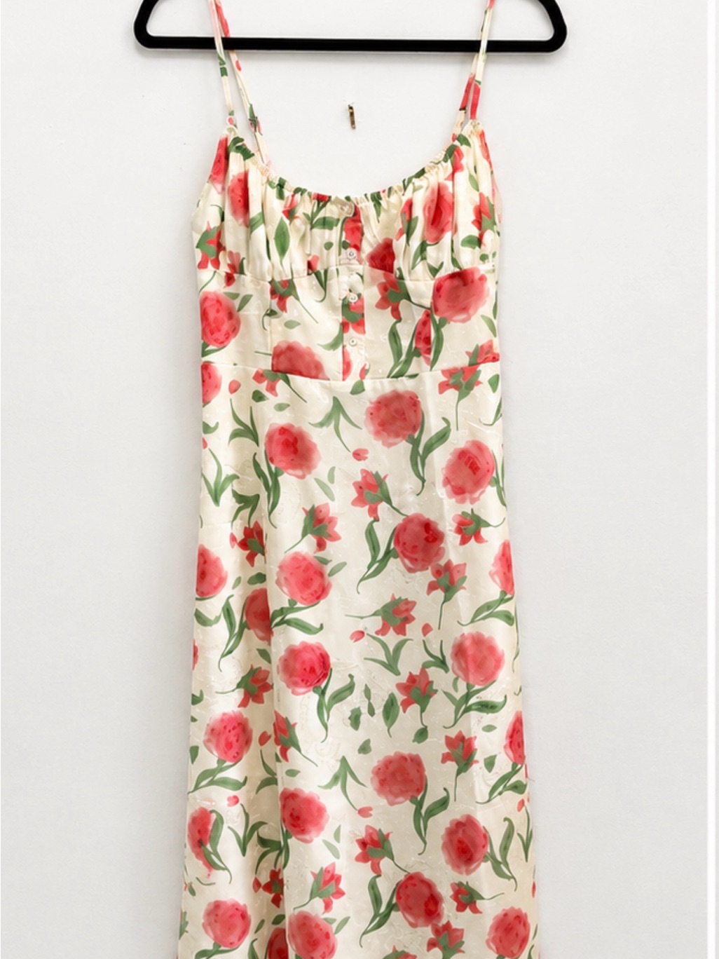 Commense Cream Sundress With Pink Floral Print